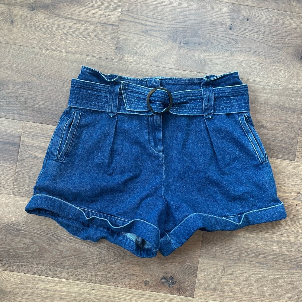 Sezane Rome Indigo Denim Shorts with Belt 42 US 10